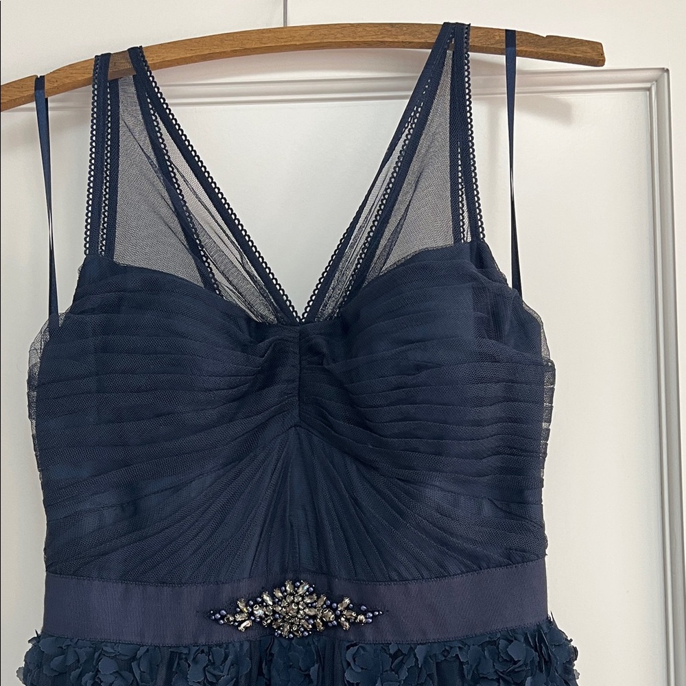 Adrianna Papell Midnight Blue Dress Size 4 - Picture 4 of 7